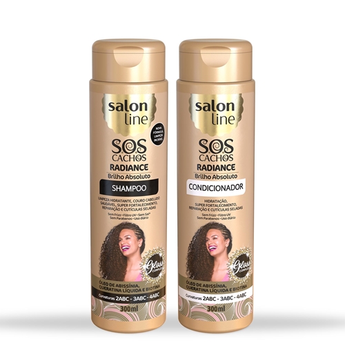 Kit Shampoo E Condicionador Sos Cachos Radiance Brilho Salon Line