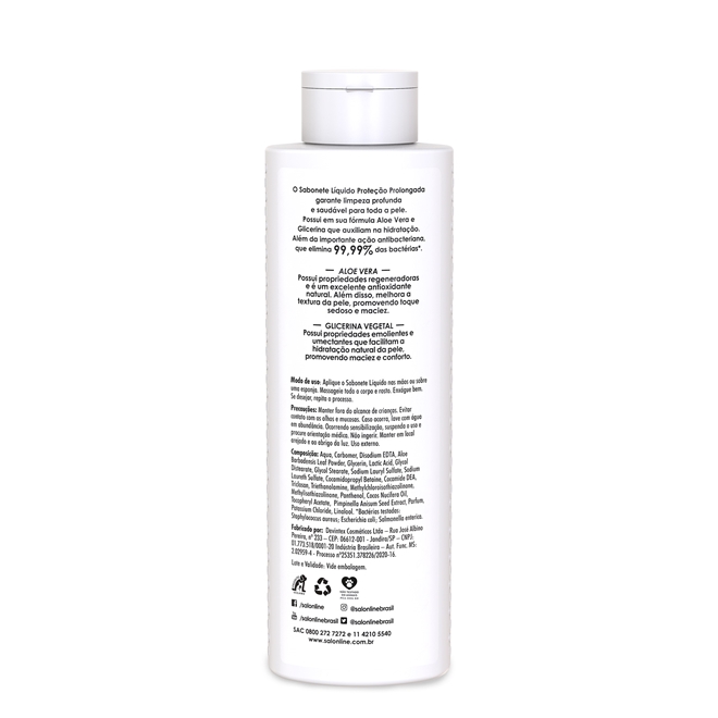 Sabonete Liquido Antibacteriano Hidra Protecao Prolongada Salon Line 300ml