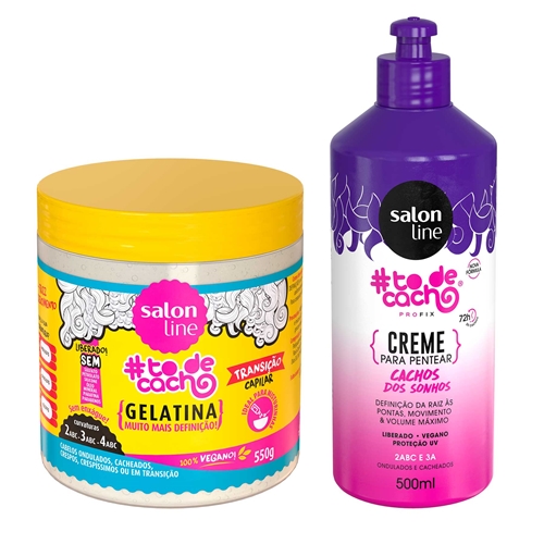 Kit Gelatina Transicao Capilar Creme Cachos Dos Sonhos Salon Line Kit Gelatina Transicao Capilar Creme Cachos Dos Sonhos Salon Line
