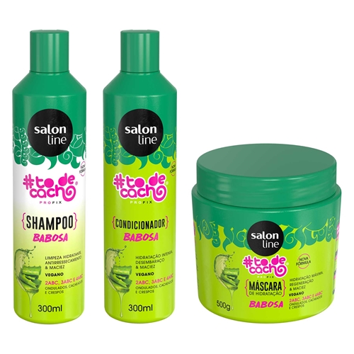 Kit Babosa Shampoo Condicionador E Mascara De Hidratacao Todecacho Salon Line