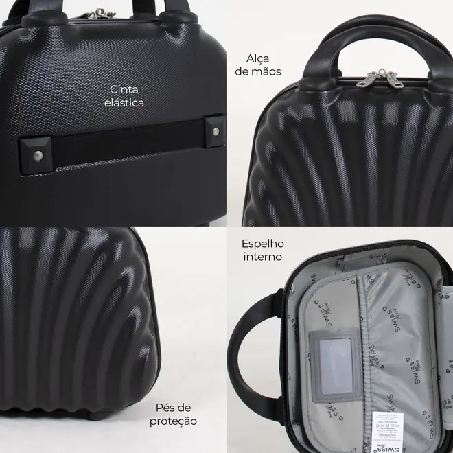 Frasqueira de viagem preta Dizy Swiss Move