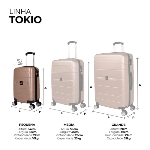 Mala de bordo 10kg pequena Tokio Swiss Move Rose