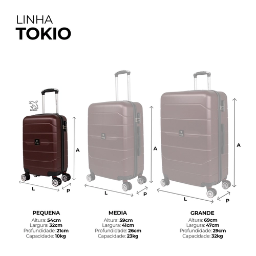 Mala de bordo 10kg pequena Tokio Swiss Move Rose