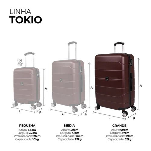 Mala de viagem 32kg grande Tokio Swiss Move Rose