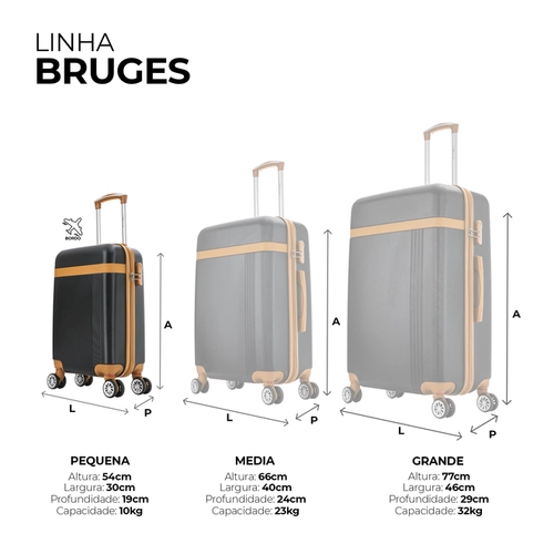 Mala de bordo 10kg pequena Bruges Swiss Move Marrom