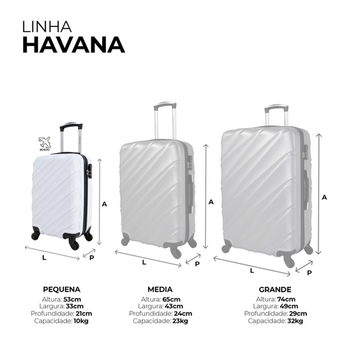 Mala de bordo 10kg pequena Havana Swiss Move Branco