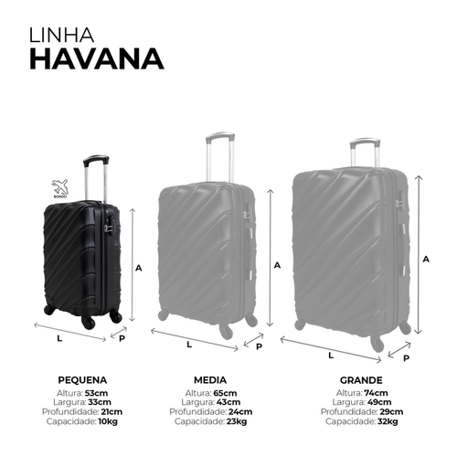 Mala de bordo 10kg pequena Havana Swiss Move Branco