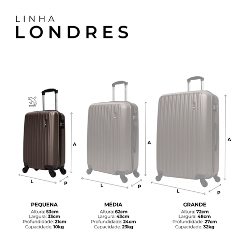 Mala de bordo 10kg pequena Londres Swiss Move Preto