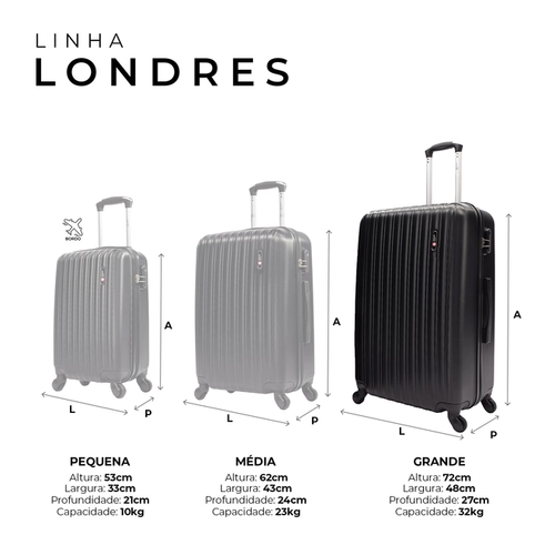 Mala de Viagem Grande Prata 32kg: Padrão Suíço e Resistência