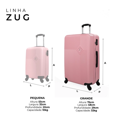 Mala de viagem 32kg grande Zug Swiss Move Rose