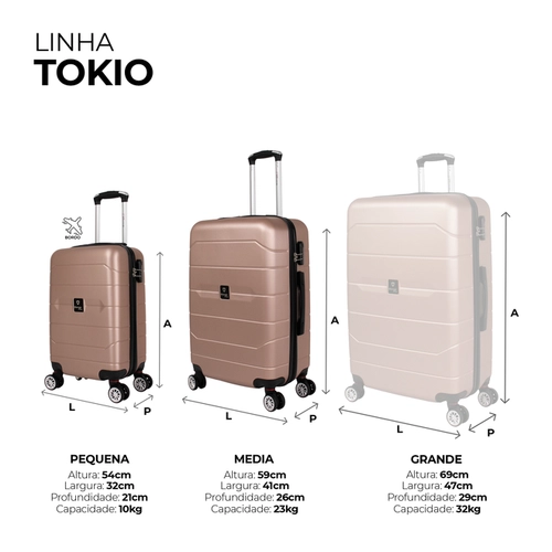 Kit de malas de viagem P/M Tokio Swiss Move Preto